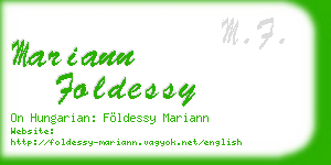 mariann foldessy business card